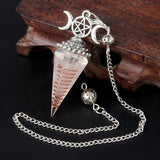 Resin Triple Moon Sun Crystal Pendulum