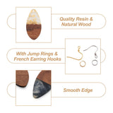 Resin & Walnut Wood Pendants with Earring Hooks DIY Dangle Earring Kit