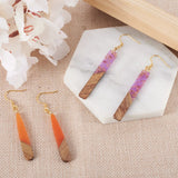 Resin & Walnut Wood Pendants with Earring Hooks DIY Dangle Earring Kit