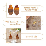 Resin & Walnut Wood Pendants with Earring Hooks DIY Dangle Earring Kit