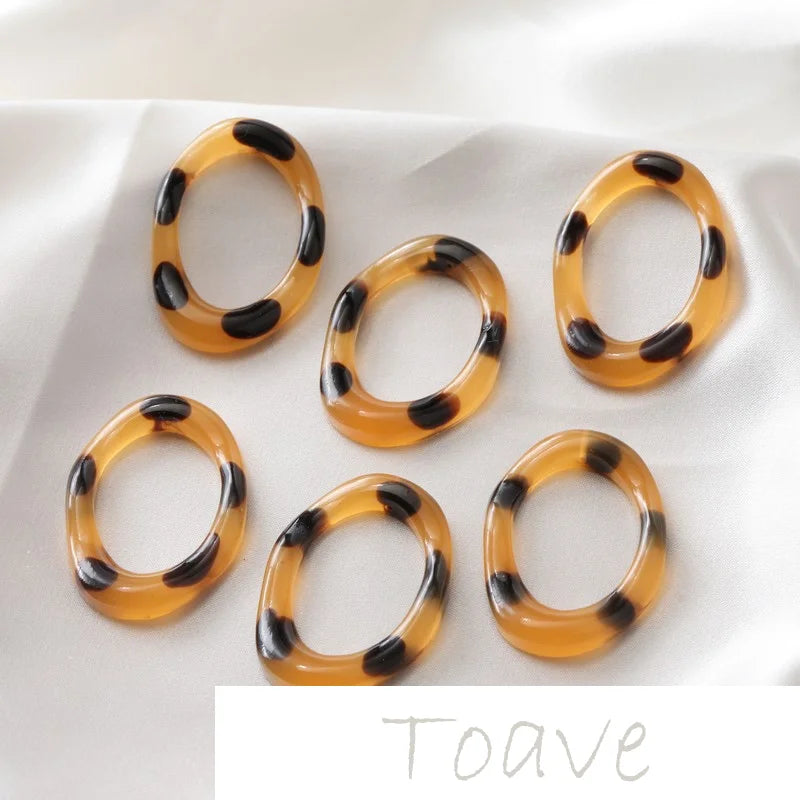 Amber Brown Cap Polka Dot Hollow Irregular Resin DIY Accessories