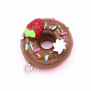 Resin Charms Necklace Donut Pendant Keychain Charms 30pcs