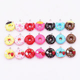 Resin Charms Necklace Donut Pendant Keychain Charms 30pcs