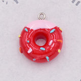 Resin Charms Necklace Donut Pendant Keychain Charms 30pcs