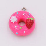 Resin Charms Necklace Donut Pendant Keychain Charms 30pcs