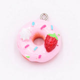 Resin Charms Necklace Donut Pendant Keychain Charms 30pcs