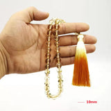 Muslim Resin Tasbih Bracelet with Yellow Tassel 33 45 66 99 Prayer Beads