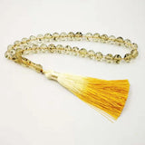 Muslim Resin Tasbih Bracelet with Yellow Tassel 33 45 66 99 Prayer Beads