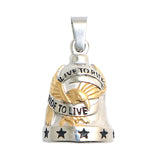 Ride To Live, Live To Ride Eagle Stars Biker Pendant