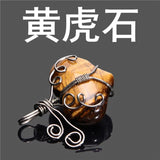 Natural Gem Heart Pendant Twine DIY Couple Trinkets Hand-Wound