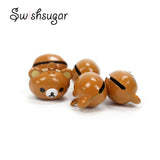 Enamel Cartoon Bear Craft Copper Bell Charms Pendant for Birthday Gift