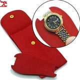 Velvet Watch Storage Pouch Snap Fastener Organizer Jewelry Bag