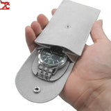 Velvet Watch Storage Pouch Snap Fastener Organizer Jewelry Bag
