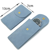 Velvet Watch Storage Pouch Snap Fastener Organizer Jewelry Bag