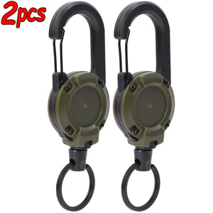 Retractable Rope Carabiner Keychain Anti-theft Tactical Key Holder