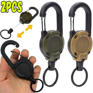 Retractable Rope Carabiner Keychain Anti-theft Tactical Key Holder