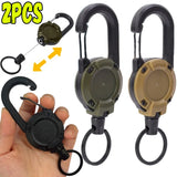 Retractable Rope Carabiner Keychain Anti-theft Tactical Key Holder