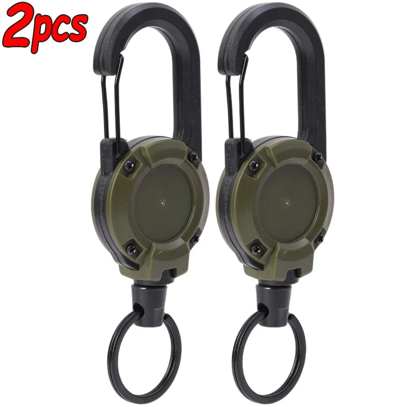 Retractable Rope Carabiner Keychain Anti-theft Tactical Key Holder
