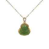 Hetian Jade Buddha Pendant with Sterling Silver Chain
