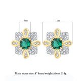 925 Silver Gemstone Flower Stud Earrings for Women