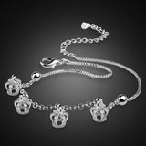 925 Sterling Silver Ankle Crown Bracelet Bohemia Foot Beach Anklets