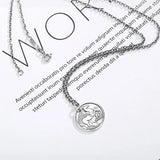 925 Sterling Silver Horse Coin Pendant Long Necklace TLX724