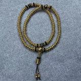 Retro 108 Copper Bead Necklace Buddha Bead Rosary Bracelet