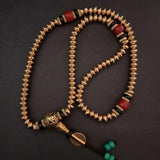 Retro 108 Copper Bead Necklace Buddha Bead Rosary Bracelet