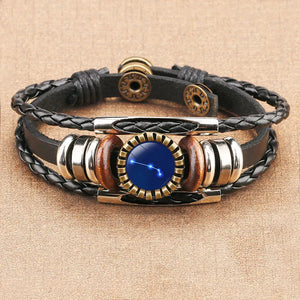 Retro 12 Constellation Leather Bracelet Student Mori Bracelet
