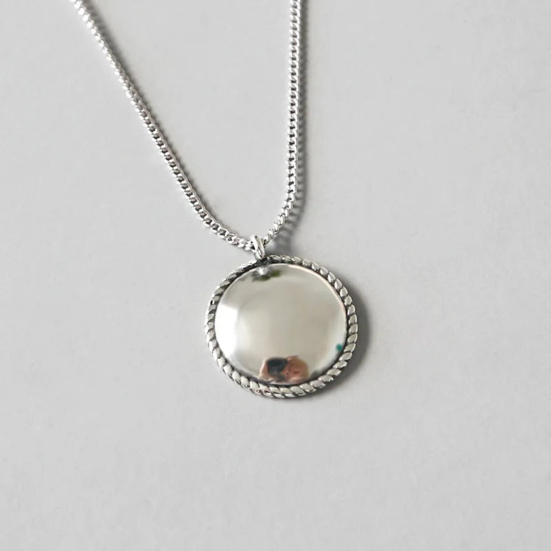 925 Sterling Silver Lucky Circle Necklace Pendant