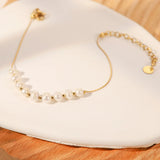 Baroque Pearl Bracelet 18k Plated Stainless Steel Women's Jewelry Gift