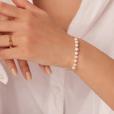 Baroque Pearl Bracelet 18k Plated Stainless Steel Women's Jewelry Gift