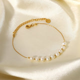 Baroque Pearl Bracelet 18k Plated Stainless Steel Women's Jewelry Gift