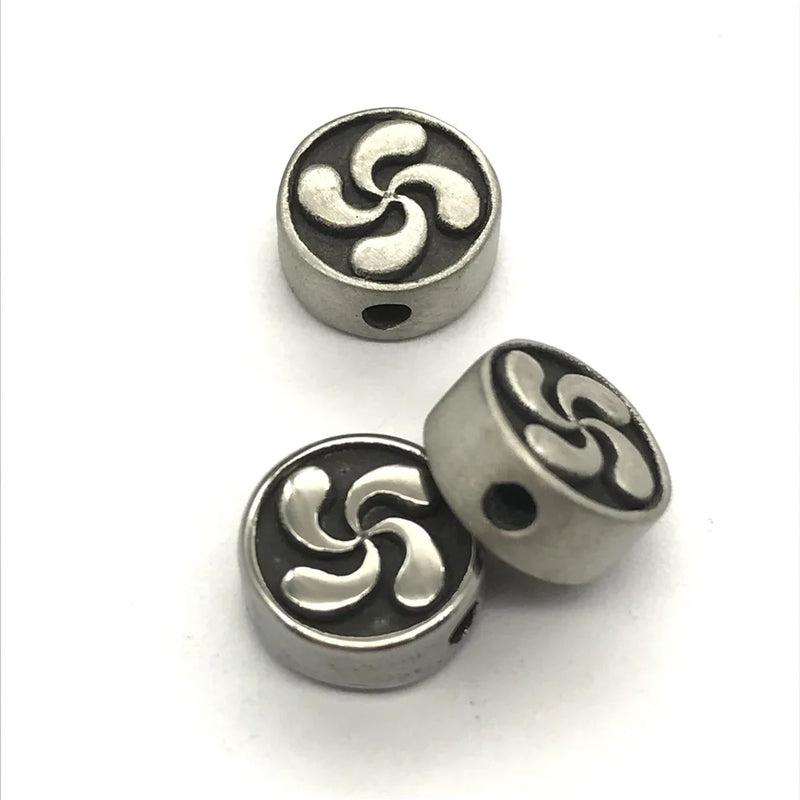 2mm Pinwheel Bead 316l Stainless Steel Small Hole Charms DIY Bracelets