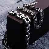 Retro Stainless Steel Chain Bracelet Men 8MM Biker Accessory