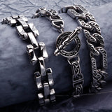Retro Stainless Steel Chain Bracelet Men 8MM Biker Accessory
