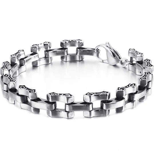 Retro Stainless Steel Chain Bracelet Men 8MM Biker Accessory