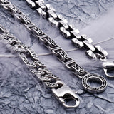 Retro Stainless Steel Chain Bracelet Men 8MM Biker Accessory