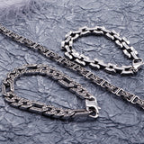 Retro Stainless Steel Chain Bracelet Men 8MM Biker Accessory
