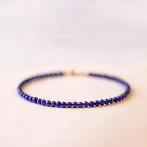 Natural Lapis Lazuli Beaded Bracelet Fine Jewelry YBR664