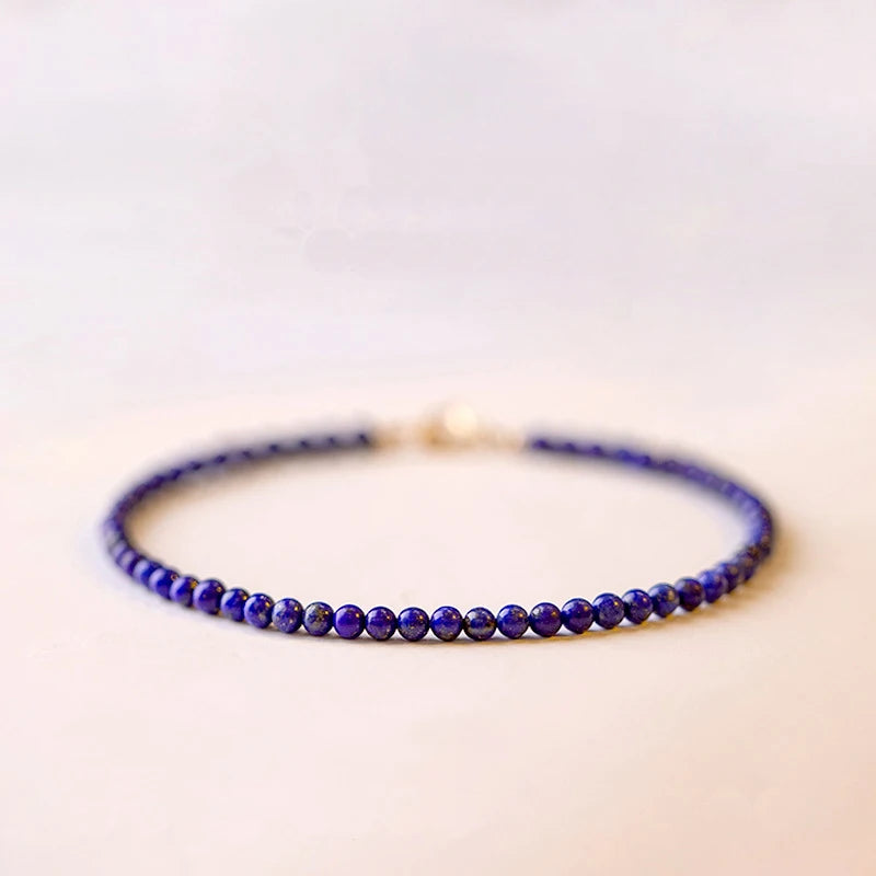 Natural Lapis Lazuli Beaded Bracelet Fine Jewelry YBR664