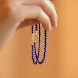 Natural Lapis Lazuli Beaded Bracelet Fine Jewelry YBR664