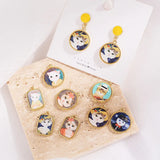 40pcs Cats Pattern Print Alloy Floating Locket Charms DIY Jewelry Accessory