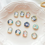 40pcs Cats Pattern Print Alloy Floating Locket Charms DIY Jewelry Accessory