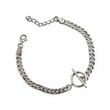 Retro 5MM Punk 925 Sterling Silver Flat Cuban Chain Bracelet