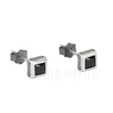 925 Sterling Silver Zircon Stud Earrings Retro Design