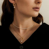 5mm Pearl Choker Stainless Steel Necklace Baroque Natural Female Beads