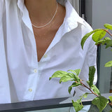5mm Pearl Choker Stainless Steel Necklace Baroque Natural Female Beads