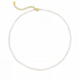 5mm Pearl Choker Stainless Steel Necklace Baroque Natural Female Beads