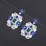 Emerald Sapphire Drop Earrings for Women